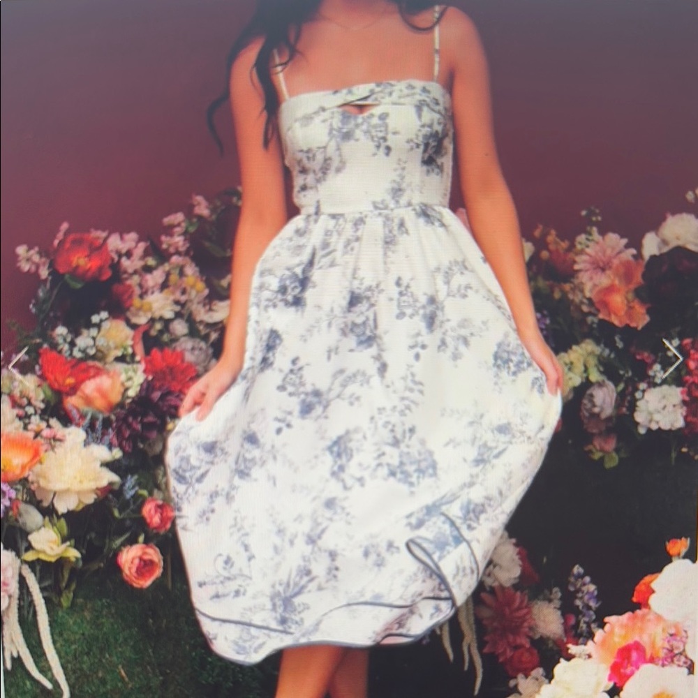Baltic Born Blue Floral Midi Dress